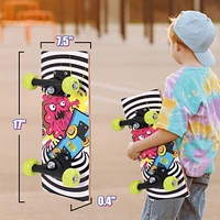 Wham-o Locker Board Grom 17" Skateboard, Portable Maple Wood Kids Lockerboard Fits in Backpack & Locker