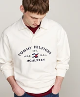 Tommy Hilfiger Men's Long Sleeve Nautical Arch Logo Polo Sweatshirt