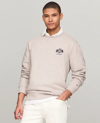 Tommy Hilfiger Men's Long Sleeve Crewneck Embroidered Heritage Crest Sweatshirt