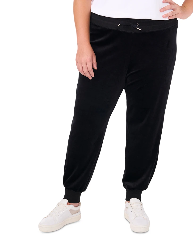 Vince Camuto Plus Velour Drawstring-Waist Jogger Pants, Created for Macy's