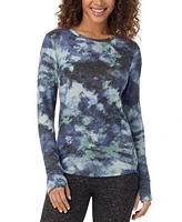 Cuddl Duds SoftKnit Crewneck Thumbhole-Cuff Top