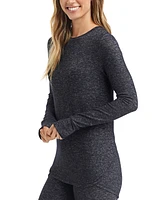 Cuddl Duds SoftKnit Crewneck Thumbhole-Cuff Top