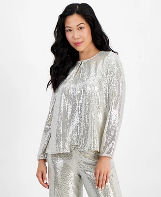 Ak Anne Klein Petite Shine Dot Jacket