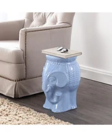 Jonathan Y Orla 18.5" Modern Bohemian Elephant Ceramic Garden Stool, Yellow