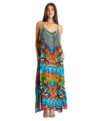 La Moda Clothing Women's Scoop neck t- back maxi dress