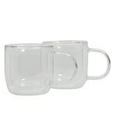 Mr. Coffee Salon Espresso 3 Oz Double Wall Insulated Glasses Mugs (Set of 2)