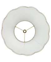 Springcrest Hardback Scallop Bottom Empire Lamp Shade Fawn Small 6" Top x 12" Bottom x 9.5" Slant x 9" High Spider with Replacement Harp and Finial Fi