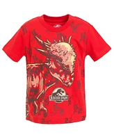Jurassic Park Boys World Dinosaur T-Rex 4 Pack T-Shirts