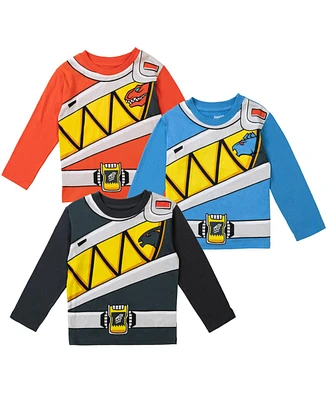 Power Rangers Toddler Boys Blue Ranger Red Zach 3 Pack Cosplay T-Shirts to