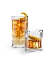 JoyJolt Alina Ribbed Glass Drinkware Set