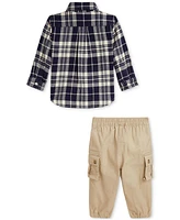 Polo Ralph Lauren Baby Plaid Shirt & Cargo Pants Set