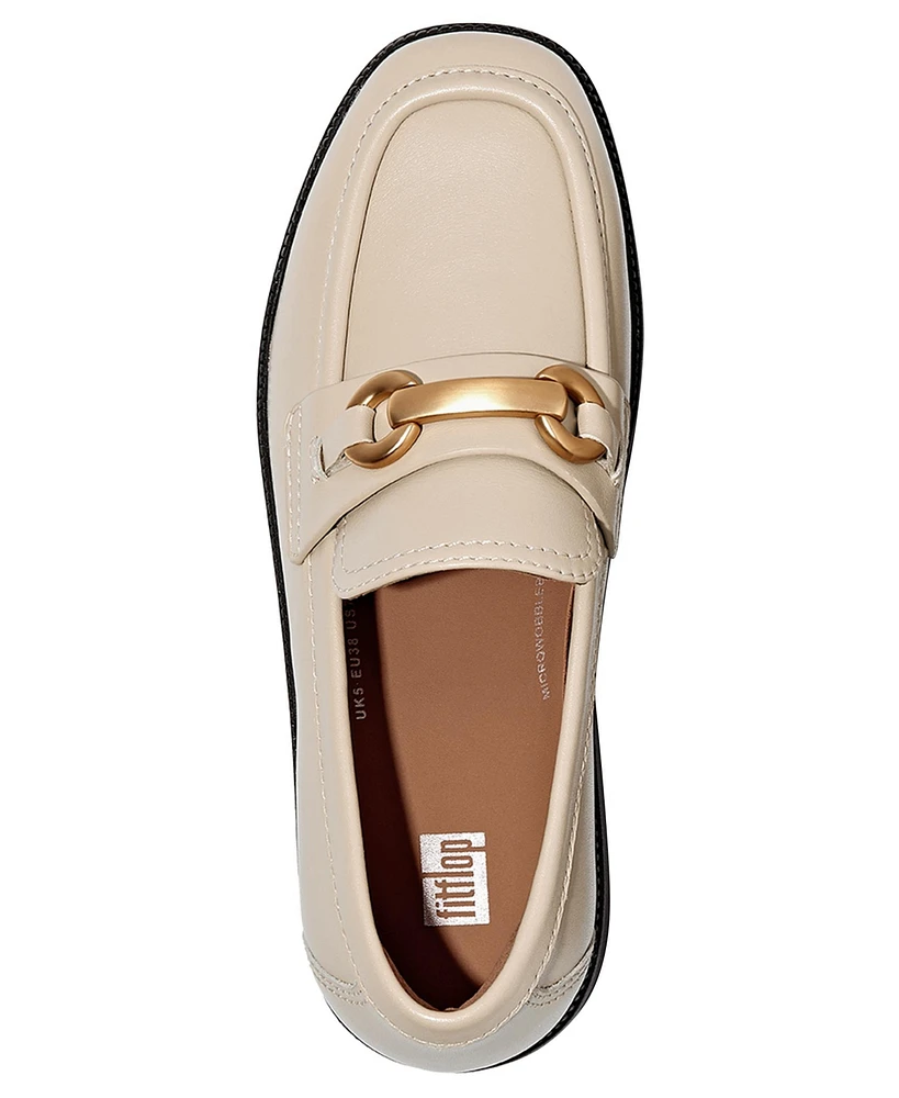 FitFlop Women's F-Luma Chunky Snaffle Leather Demi-Wedge Loafers