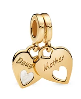 Pandora 14K Gold-Plated Double Heart Split Dangle Charm