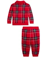 Polo Ralph Lauren Baby Plaid Pullover & Jogger Pants Set