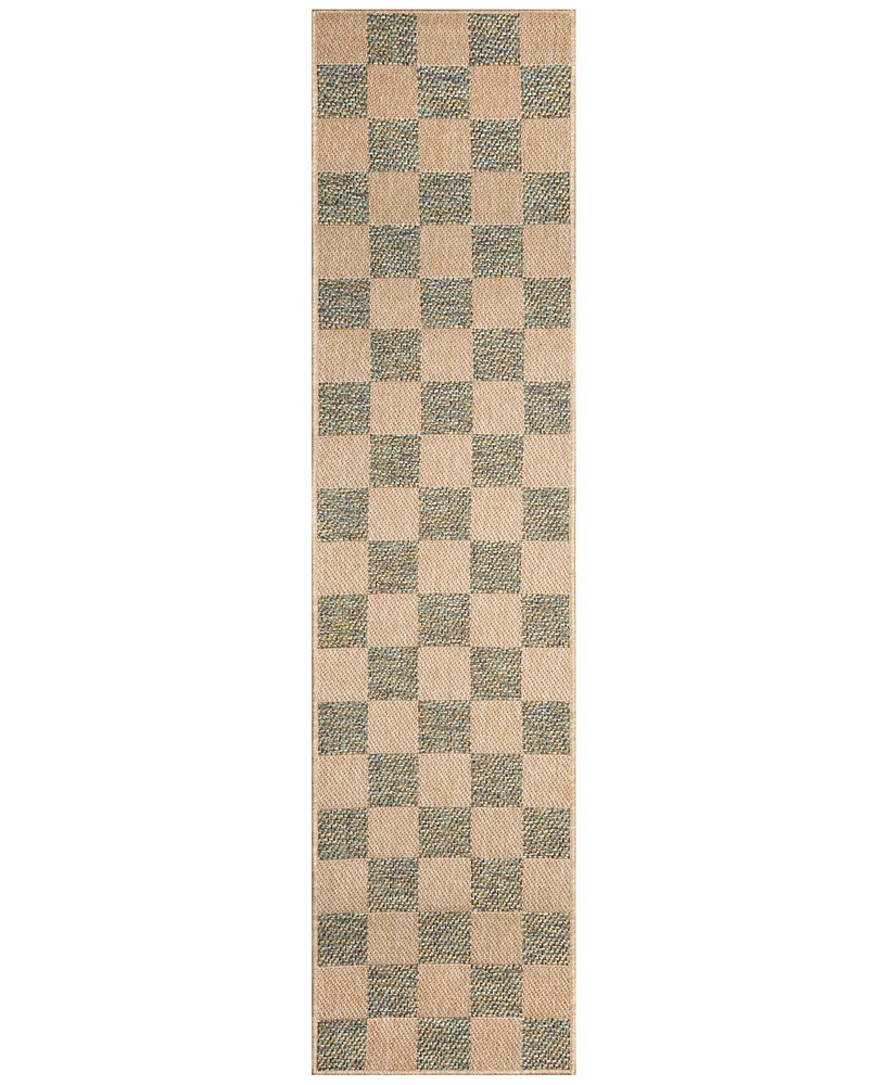 Liora Manne' Roma Checkerboard 1'11"x7'6" Runner Area Rug