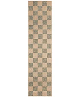 Liora Manne' Roma Checkerboard 1'11"x7'6" Runner Area Rug