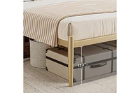 gaomon Gold Metal Bed Frame with Retro Headboard, 14 Inch Platform Mattress Foundation, No Box Spring Needed, Easy Assembly, Full