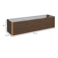 Outsunny 8x2x2ft Galvanized Raised Garden Bed Large Elevated Planter Box