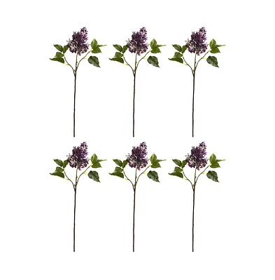 Slickblue 30" Lilac Artificial Flowers - Set of 6 Faux Floral Stems for Home Decor