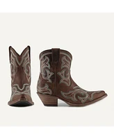 Buck & Brana Regina Leather Cowgirl Boots - Classic Western Elegance Comfort