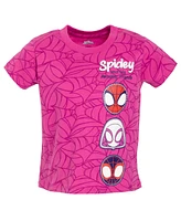 Marvel Spidey and His Amazing Friends Spider-Man Miles Morales Ghost-Spider Girls 3 Pack T-Shirts Toddler |Child