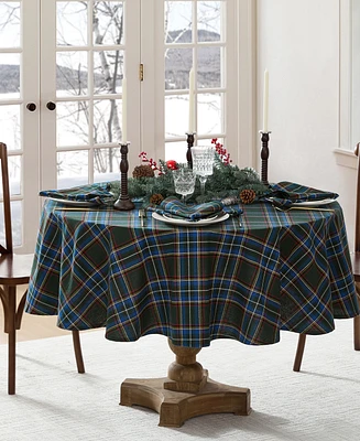 Elrene Stowe Tartan Holiday Plaid Oval Tablecloth, 84"x 60"