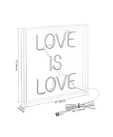 Jonathan Y Love Is Love Square Contemporary Glam Acrylic Box Usb Operated Led Neon Light