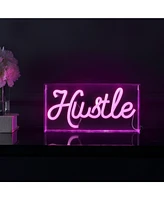 Jonathan Y Hustle Contemporary Glam Acrylic Box Usb Operated Led Neon Light Lamp