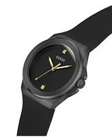 Guess Men's Analog Black Silicone Watch 44mm