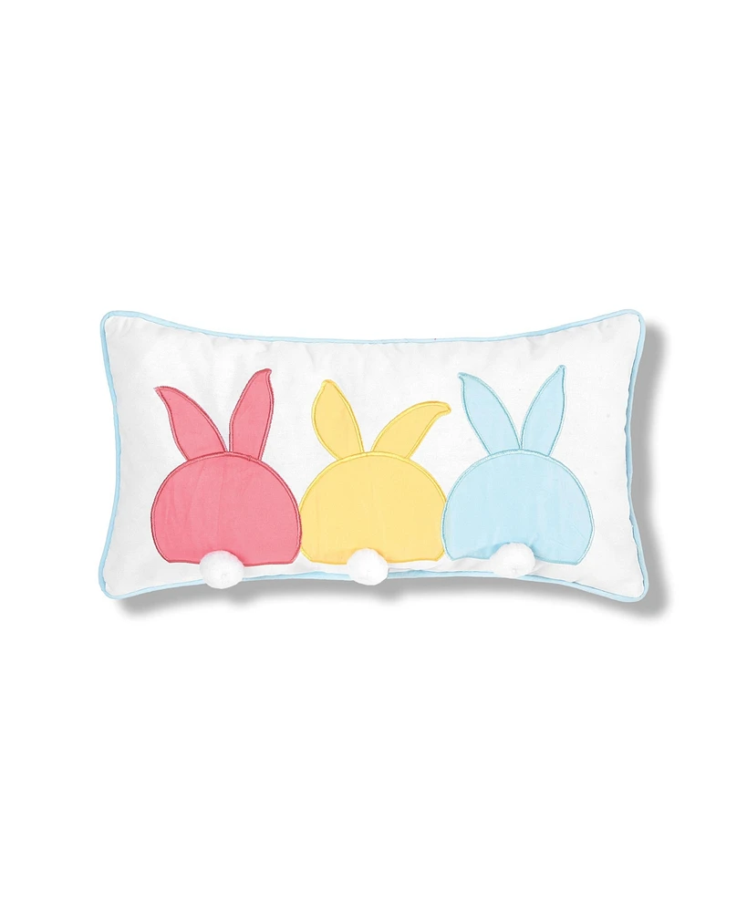 C&F Home 10" x 20" Easter Bunny Bum Spring Applique Small Petite Throw Pillow