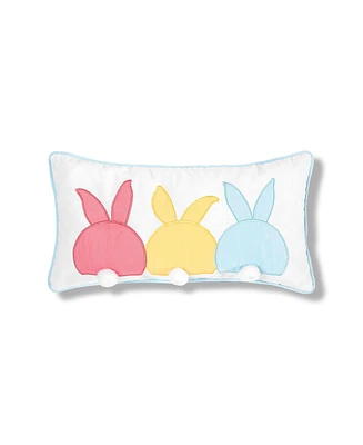 C&F Home 10" x 20" Easter Bunny Bum Spring Applique Small Petite Throw Pillow