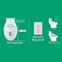 SmartBidet Sb-2000WE Electric Bidet Toilet Seat for Elongated Toilets with Attached Control Panel
