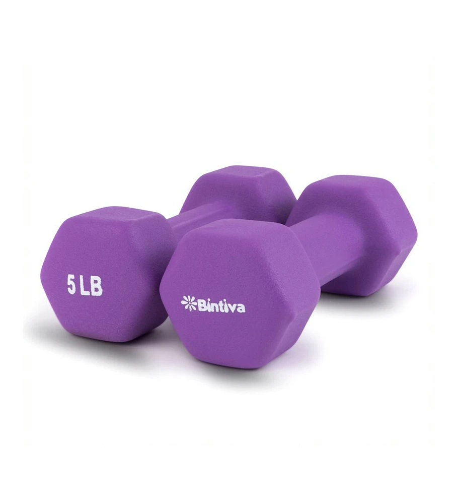 Bintiva Neoprene Hexagon shaped Dumbbells