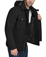 Cole Haan Men's Full-Zip Twill Field Jacket with Removable Hood