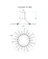 Cwi Lighting 2" Metal Collar Light Chandelier
