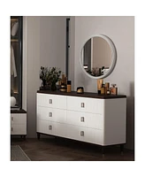 Streamdale Furniture Carena Mirror, White & Brown Finish