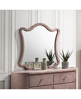 Streamdale Furniture Salonia Mirror, Pink Velvet