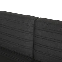 Water-Resistant Aluminum Outdoor Sofa with Wood Composite Accents