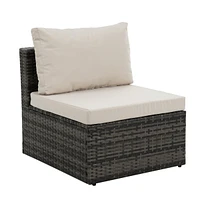 Premium Patio Furniture Set Pe Wicker, Tempered Glass Table