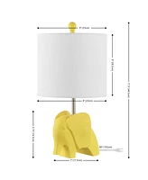 Jonathan Y Koda 17.5" Eclectic Southwestern Resin/Iron Elephant Led Kids' Table Lamp, Yellow