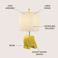 Jonathan Y Koda 17.5" Eclectic Southwestern Resin/Iron Elephant Led Kids' Table Lamp, Yellow