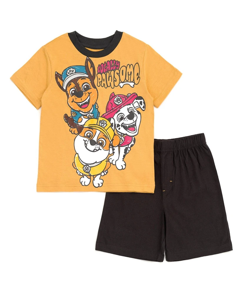 Paw Patrol Toddler Boys Chase Marshall Rubble T-Shirt and Shorts Outfit Set to