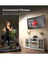 Sunny Health & Fitness Endurance Cardio Running Walking Treadmill with Extended Safety Handrails, Low Wide Deck and SunnyFit App Bluetooth Connectivit