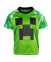Minecraft Boys Skeleton Enderman Zombie T-Shirt and Mesh Shorts Outfit Set to