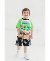 Star Wars Little Boys The Mandalorian T-Shirt and French Terry Shorts Outfit Set