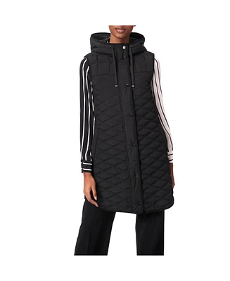 Bernardo Women's Diamond Quilt Hooded Liner Vest