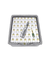Mariposa Champagne Beaded Napkin Box Set