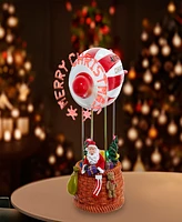 Kurt Adler 8-Inch Battery Operated Musical Santa Hot Air Balloon Table Piece with Digital Propeller