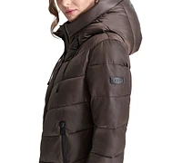 Dkny Women's Hooded Zip-Front Puffer Coat