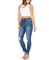 Celebrity Pink Juniors' High Rise Distressed Skinny Ankle Jeans